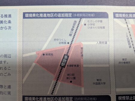 府中市 　府中市が西武線多磨駅周辺を「環境美化推進地区」に指定へ（府中市議会議員　国民民主党　ゆうきりょう）