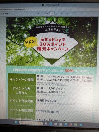 府中市 「ふちゅpay」の利用について、もっと市民にわかりやすい説明をしてほしい・・市民の方の声より（府中市議会議員　国民民主党　ゆうきりょう）